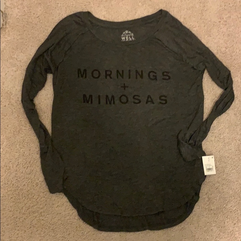 NWT Well Worn “Mornings + Mimosas” L/S Graphic Tee